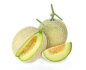 cantaloupe melon isolated on white background