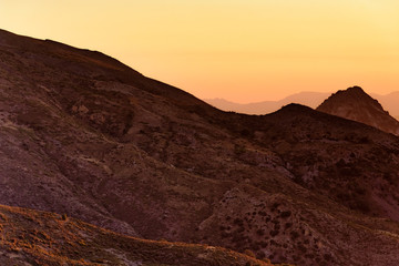 Vista al atardecer en Sierra Nevada, Granada