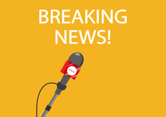 Fototapeta premium Vector illustration. Breaking news live concept.