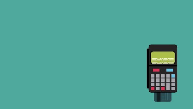 Credit card and dataphone payment high definition colorful animation scenes