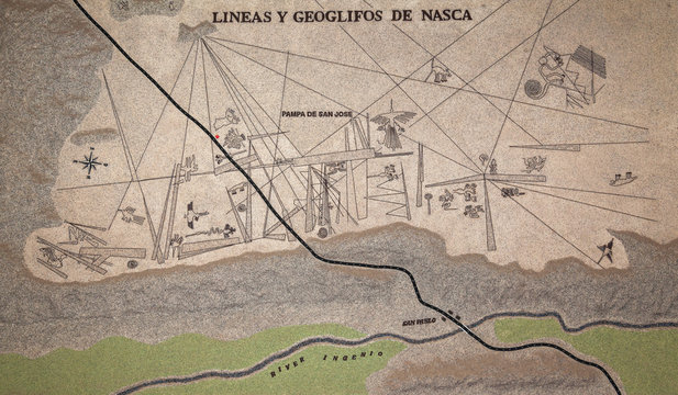 Map of the lines and geoglyphs of Nazca