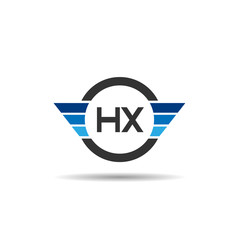 Initial Letter HX Logo Template Design