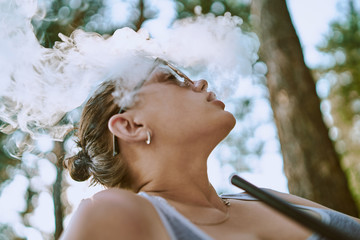 girl in the nature of hookah
