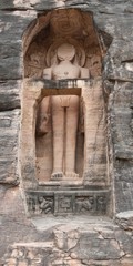 Jaina Statuen in Gwalior, Indien