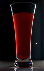 a glass of red wine