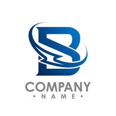 Initial Letter B concept bolt logo on white background . B letter concept and ideas.