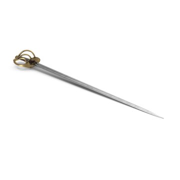 Heavy Cavalry Sabre On White. 3D Illustration