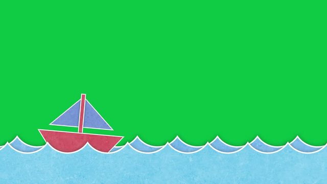 Meer Animation mit Segelschiff