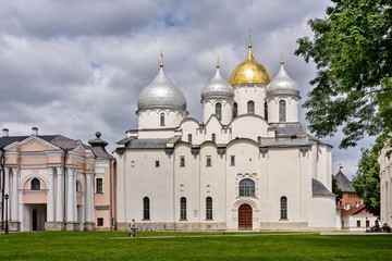 Fototapeta na wymiar A view of the fragment of St. Sophia Cathedral in Veliky Novgorod, Russia