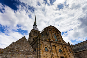Fototapeta na wymiar Medieval abbey Mont Saint-Michel in France