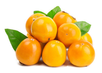 persimmon on white background