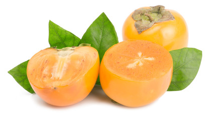 persimmon on white background
