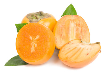 persimmon on white background