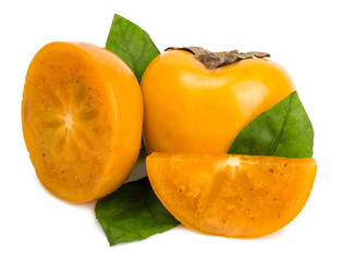 persimmon on white background