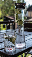 cold summer drinks in garden