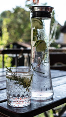 cold summer drinks in garden