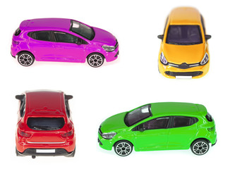 set of toy cars isolated