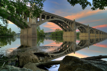 Columbia–Wrightsville Bridge  at sunset