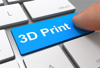 3d print button concept 3d illustration