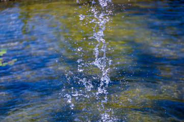 transparent falling water flows