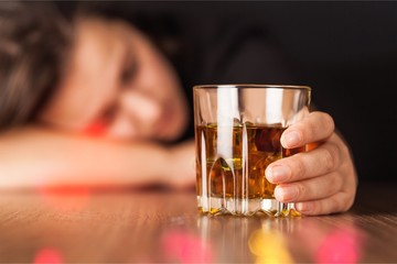 Drink Woman At Bar Counter