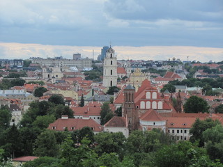 Panorama of the city of Vilnius on a summer day