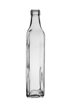 empty glass bottle for drinks without cover