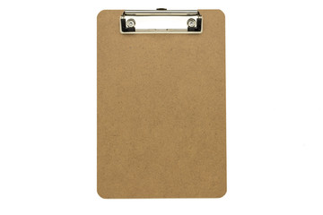 brown clipboard isolated on white background