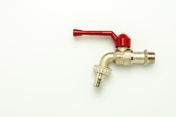 faucet water isolated on white background.