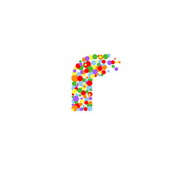 r-letter from colored bubbles. Bubbles design. Vector illustration. - 216198999