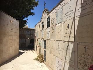 View of the graves in the cemetery in Bethlehem, Palestine. June 28, 2017