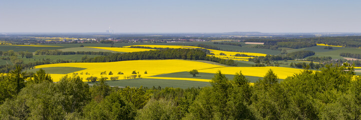Panoramic view from the tower on the Rochlitzer Berg - Saxony Germany
