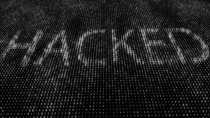 Abstract digital background. Binary code. Hacked. Green color. 3D rendering.