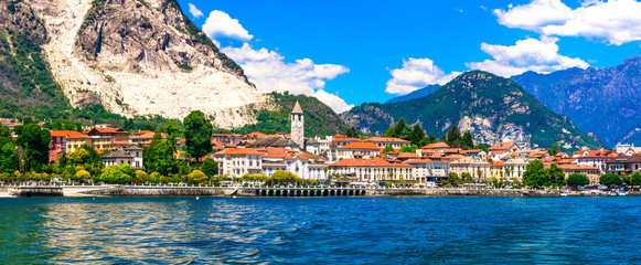 Beautiful Baveno - famous tourist center and resort in Lago Maggiore. North of Italy - obrazy, fototapety, plakaty