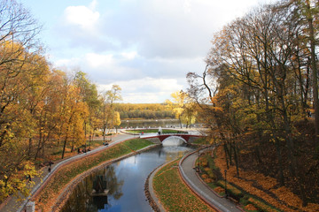 Autumn park in the city of Gomel