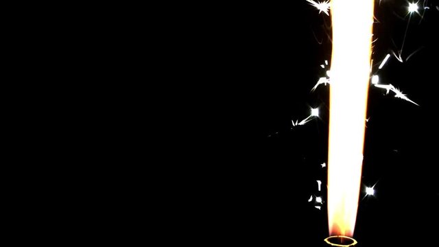 1920x080 25 Fps. Very Nice engal Sparkles Fireworks on Fire Background Video.