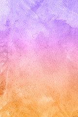 Purple and orange watercolor paint background.