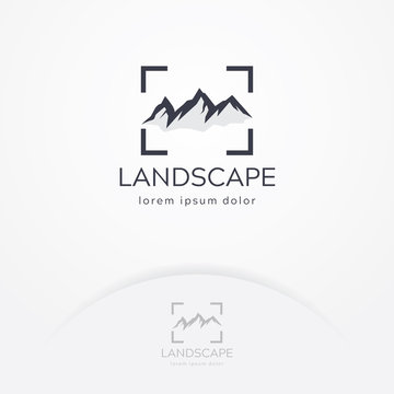 Mountain photography logo. Modern photography logo, Nature and landscape photography. Travel logo template