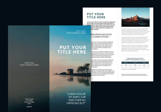 Brochure Layout with Blue Accents