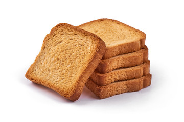 Roasted toast bread, isolated on white background. - obrazy, fototapety, plakaty