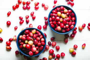 cranberries on a wooden table