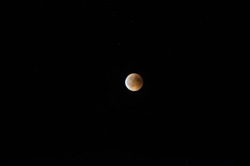 night sky with red moon eclipse