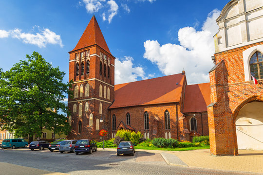 Beautiful brick architecture in Paslek, Poland