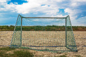 Beach soccer goal on sand
