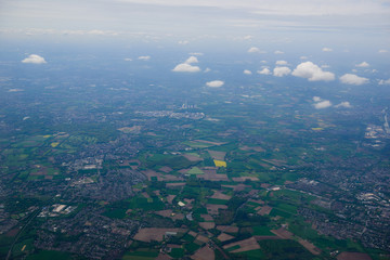 Fabulous panoramic view from airplane, Germany