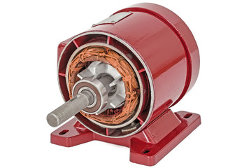 Disassembled of electric motor, isolated on white background