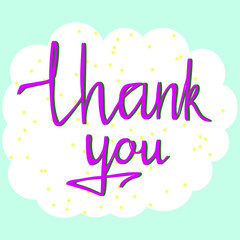 Thank you hand lettering vector illustration