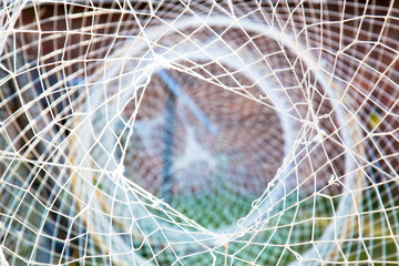 Fishing net close-up. Fisherman's background or texture.