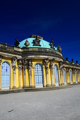 Obraz premium The magnificent palace of Sans Souci, commissioned by Frederick the Great in Potsdam, Germany