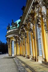 Obraz premium The magnificent palace of Sans Souci, commissioned by Frederick the Great in Potsdam, Germany